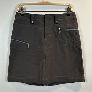 Athleta Dark Olive Green Brown Women Skirt Size 6